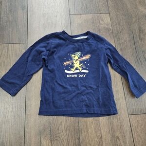 Kids Navy Blue Snow Day Shirt